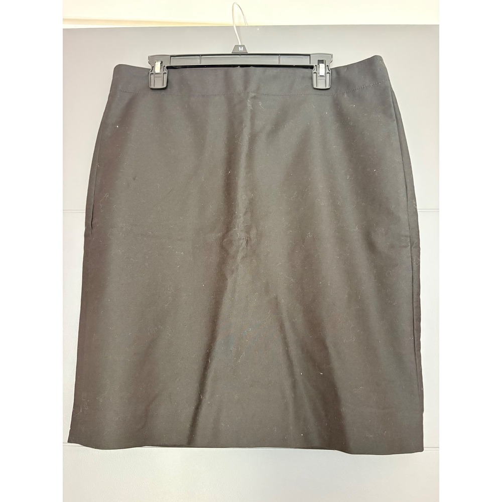 J.Crew No. 2‎ Pencil Skirt Black Stretch Cotton Twill Size 12 Office Wear
